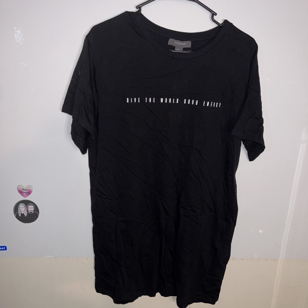Womens Give The World Good Energy T Shirt Cute Positivitey‎ Graphic Tee Size S